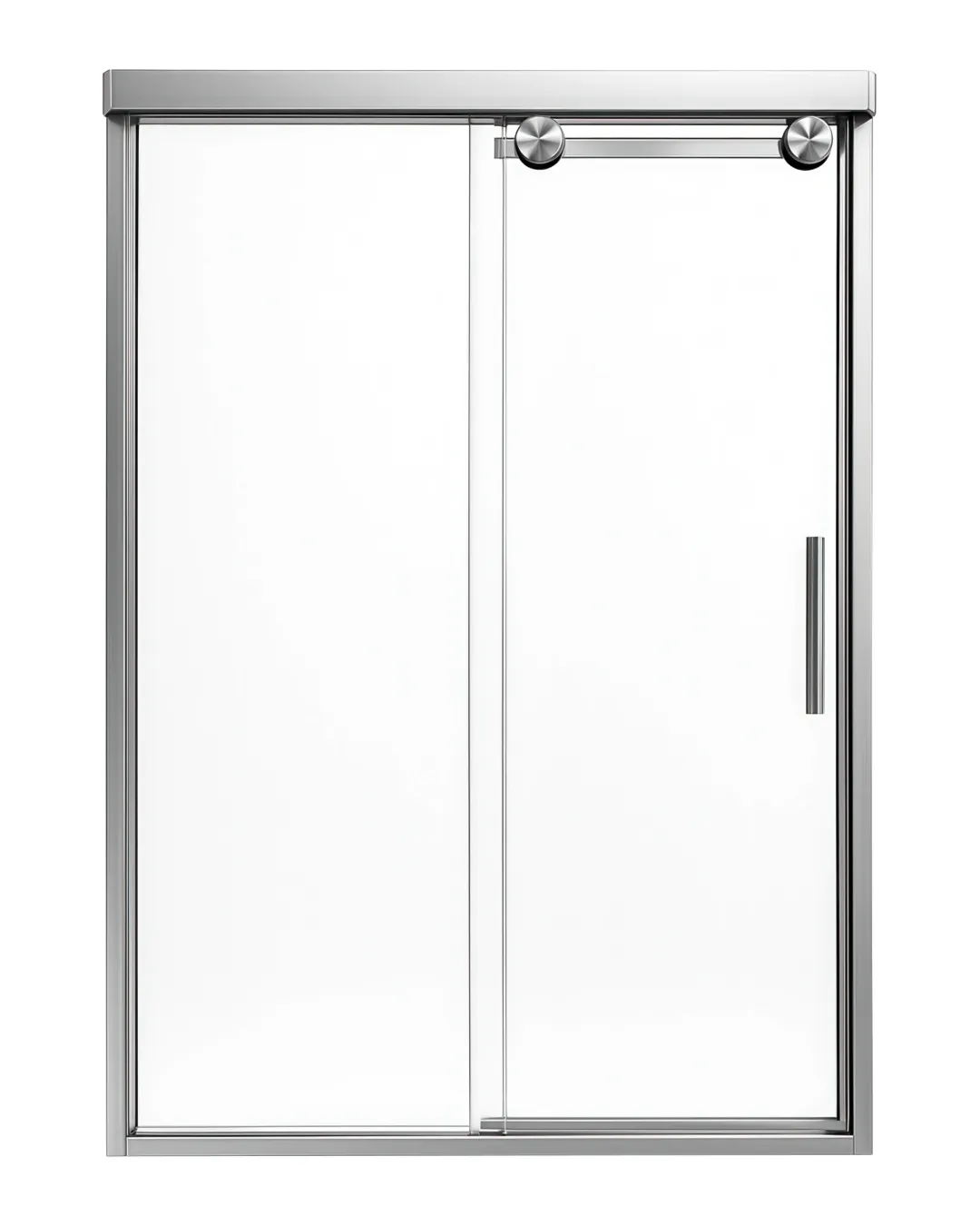 Shower door soft-close track system detail